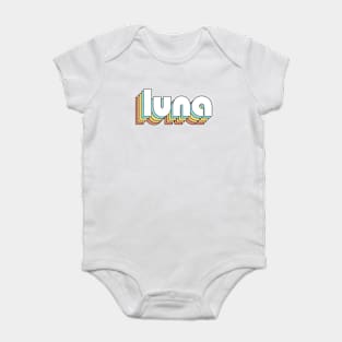 Luna - Retro Rainbow Typography Faded Style Baby Bodysuit